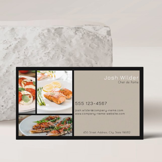 Tarjeta De Visita Múltiples fotos chef catering profesional comida (Subido por el creador)