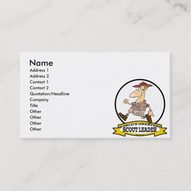 TARJETA DE VISITA MUNDIAL MAYOR LÍDER ESCOUTA HOMBRES PERSONALIZADO (Anverso)