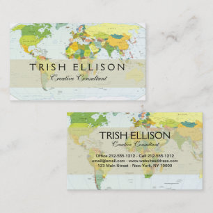 Tarjeta De Visita mundo+mapa+globo+país+atlas