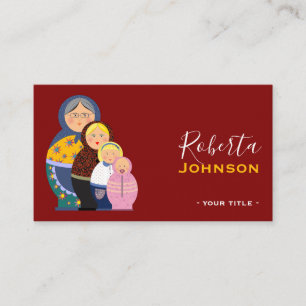 Tarjeta De Visita Muñeca rusa Matryoshka Diseñador de moda