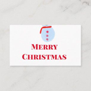 Tarjeta De Visita Muñeco de nieve azul Navidad Feliz Navidad agregar