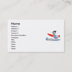 Tarjeta De Visita muñeco de nieve de la persona que practica surf
