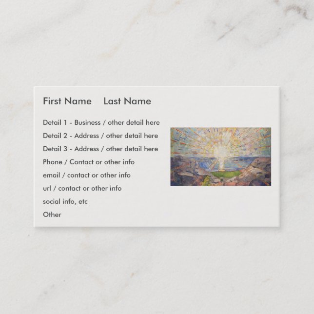 Tarjeta De Visita Mural Edvard Munch Pintando El Sol (Solen) (1911) (Anverso)