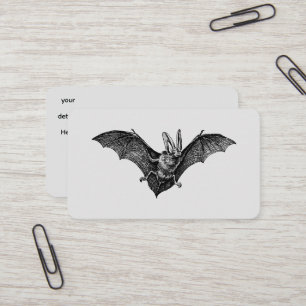 Tarjeta De Visita Murciélago Gótico Vampiro Vintage