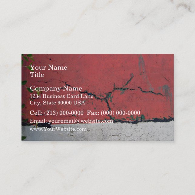 Tarjeta De Visita Muro de cemento pintado en barras de alternancia (Anverso)