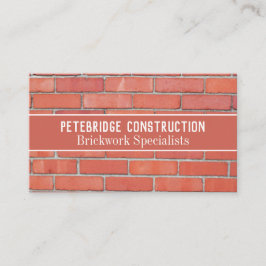 Tarjeta De Visita Muro de ladrillo del trabajador de construcción de