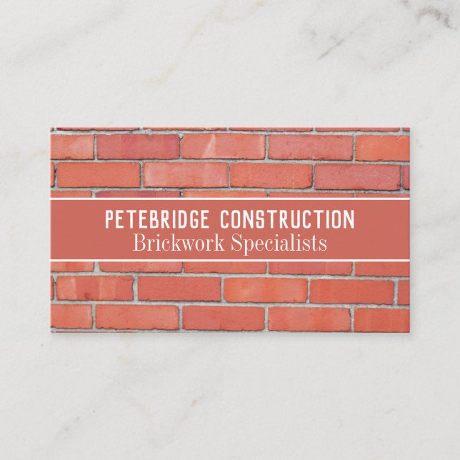 Tarjeta De Visita Muro de ladrillo del trabajador de construcción de (Anverso)