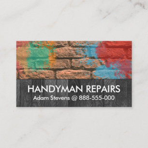 Tarjeta De Visita Muro de ladrillo Gris Wood Paint Splatt