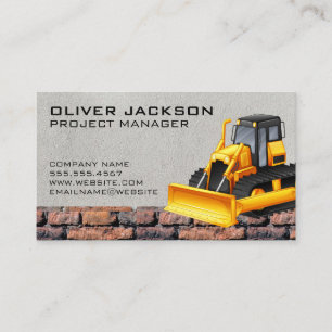 Tarjeta De Visita Muro de ladrillo   Vehículos de construcción