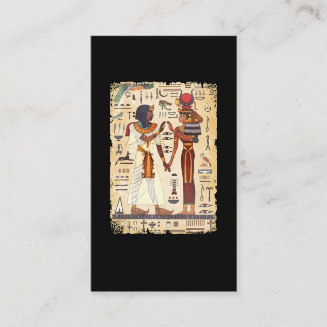 Tarjeta De Visita Muro jeroglífico de Egipto Mural egipcio (Anverso)