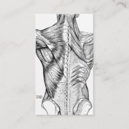Tarjeta De Visita Músculos traseros del arte blanco y negro de la