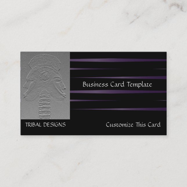 Tarjeta De Visita Museo Máscara Africana Arte Tribal (Anverso)