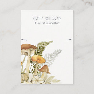 Tarjeta De Visita Mushroom Fern Foliage Necklace