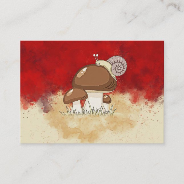 Tarjeta De Visita Mushroom Hunter Mushrooms Watercolor (Anverso)