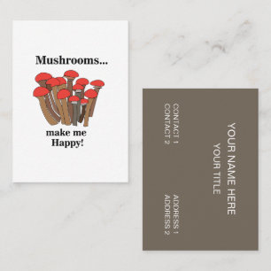 Tarjeta De Visita Mushroom Toadstoi Fungi Rojo Mushrooms