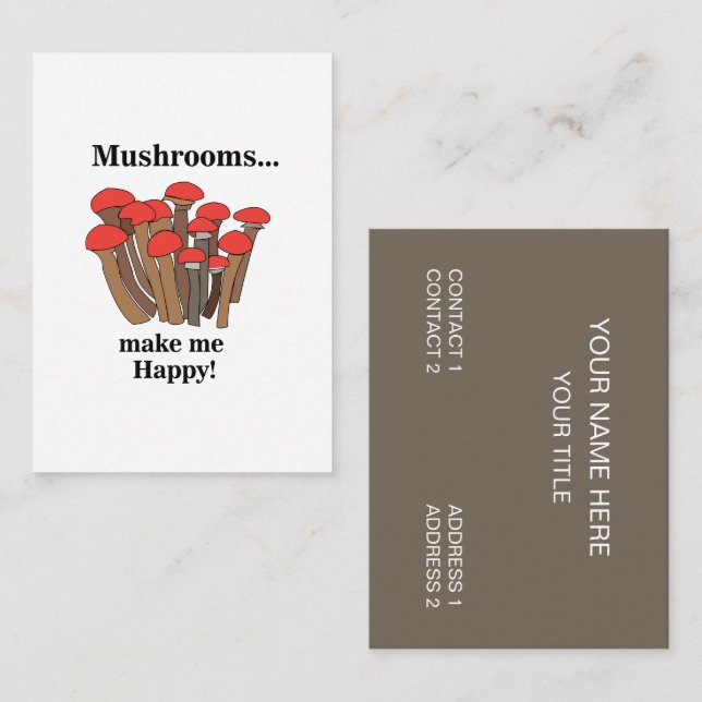 Tarjeta De Visita Mushroom Toadstoi Fungi Rojo Mushrooms (Anverso / Reverso)