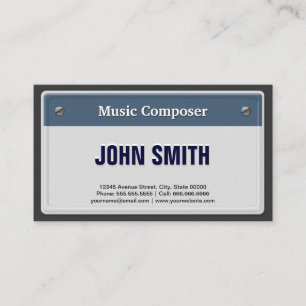 Tarjeta De Visita Music Composer - Guay Car License Plate