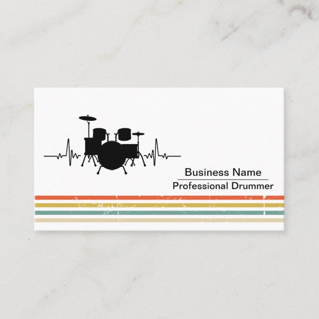 Tarjeta De Visita Music Drummer (Anverso)