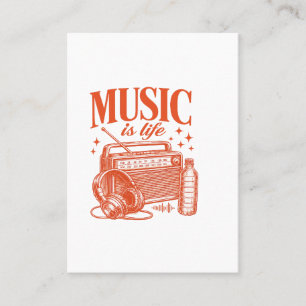 Tarjeta De Visita Music Is Life Vintage Design