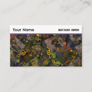 Tarjeta De Visita Music Notes on Resumen Background Professional