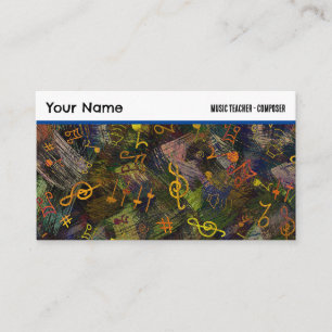 Tarjeta De Visita Music Notes on Resumen Background Professional