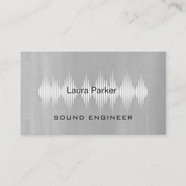 Tarjeta De Visita Music Studio Professional Sound Engineer Minimal B (Anverso)
