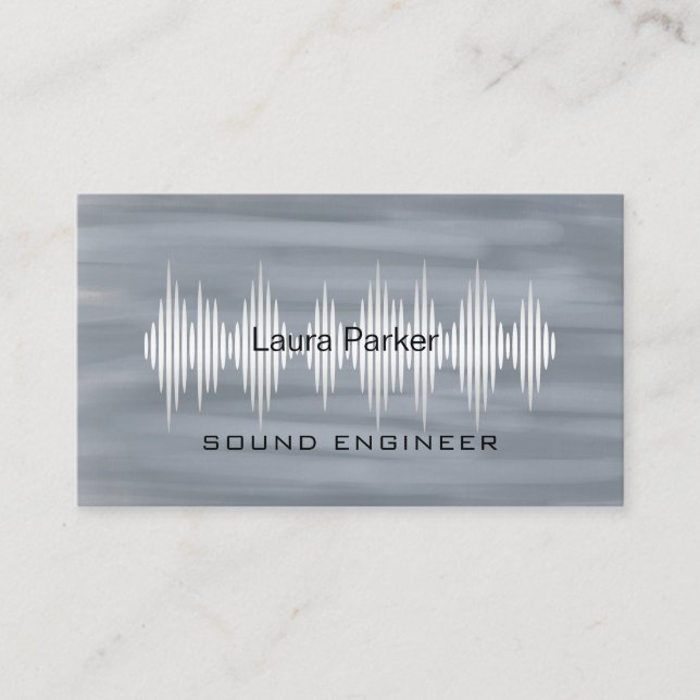 Tarjeta De Visita Music Studio Professional Sound Engineer Minimal B (Anverso)