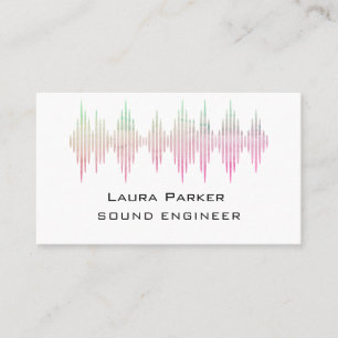 Tarjeta De Visita Music Studio Professional Sound Engineer Minimal B