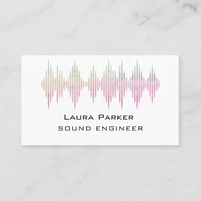 Tarjeta De Visita Music Studio Professional Sound Engineer Minimal B (Anverso)