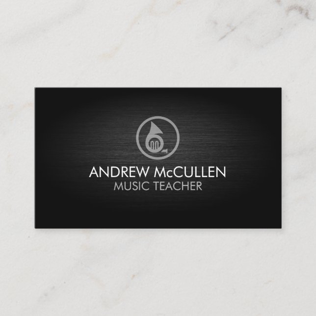 Tarjeta De Visita Music Teacher French Horn Icon Music (Anverso)