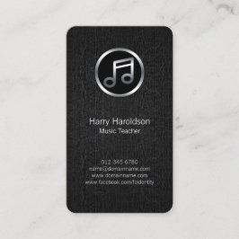 Tarjeta De Visita Music Teacher Music Note Black Grunge BusinessCard