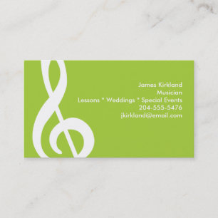 Tarjeta De Visita Music Treble Clef Teacher Musician Band Director