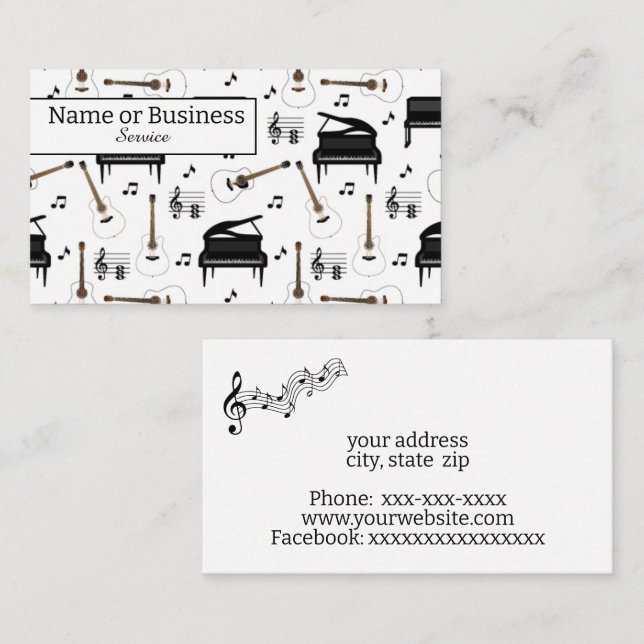 Tarjeta De Visita Música (Anverso / Reverso)