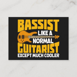 Tarjeta De Visita Música Arte Bajista Como Un Guitarrista Normal