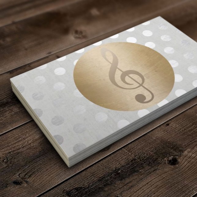 Tarjeta De Visita Música Círculo dorado Círculo plateado Polka Dots  (Subido por el creador)