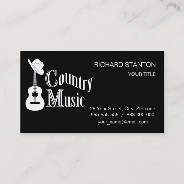 Tarjeta De Visita Música country (Anverso)