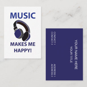 Tarjeta De Visita Música de audífonos musicales me hace feliz música