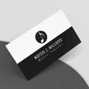 Tarjeta De Visita Música de Black&White Business Card con notas musi