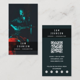 Tarjeta De Visita Música de cantante foto música moderna en blanco y