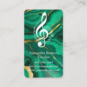 Tarjeta De Visita Música de cantante vocalista con logo musical Rosa