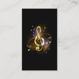 Tarjeta De Visita Música de Clave de Sol de Oro