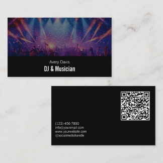 Tarjeta De Visita Música de Deejay moderna Código QR de música de fi