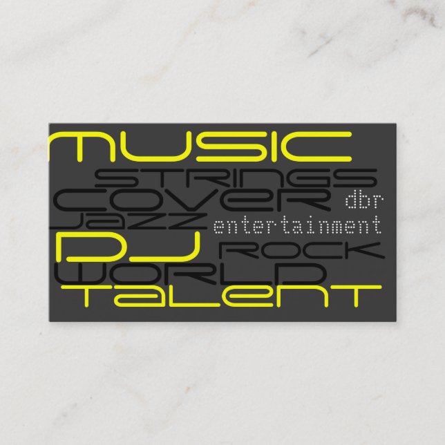 Tarjeta De Visita música de DJ (Anverso)