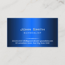 Tarjeta De Visita Música de DJ Metalizado Royal Blue Profesional