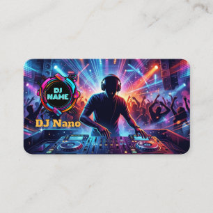 Tarjeta De Visita Música de DJs Profesionales Coloridos