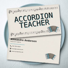 Tarjeta De Visita Música de hoja - Maestra de acordeón