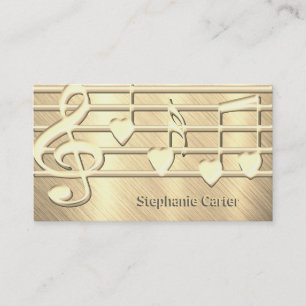 Tarjeta De Visita música elegante burdeos Relieve metalizado de oro 