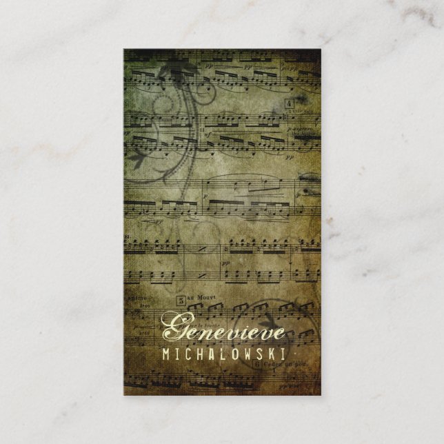 Tarjeta De Visita Música elocuente del Grunge de la CROMATOGRAFÍA (Anverso)