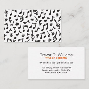 Tarjeta De Visita Música en blanco y negro
