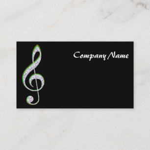 Tarjeta De Visita MÚSICA Esmeralda y Diamond Treble Clef